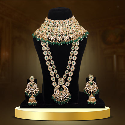 Green Color Kundan Dulhan Set (BDL249GRN) - Preyans.com