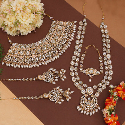 White Color Kundan Dulhan Set (BDL249WHT) - Preyans.com