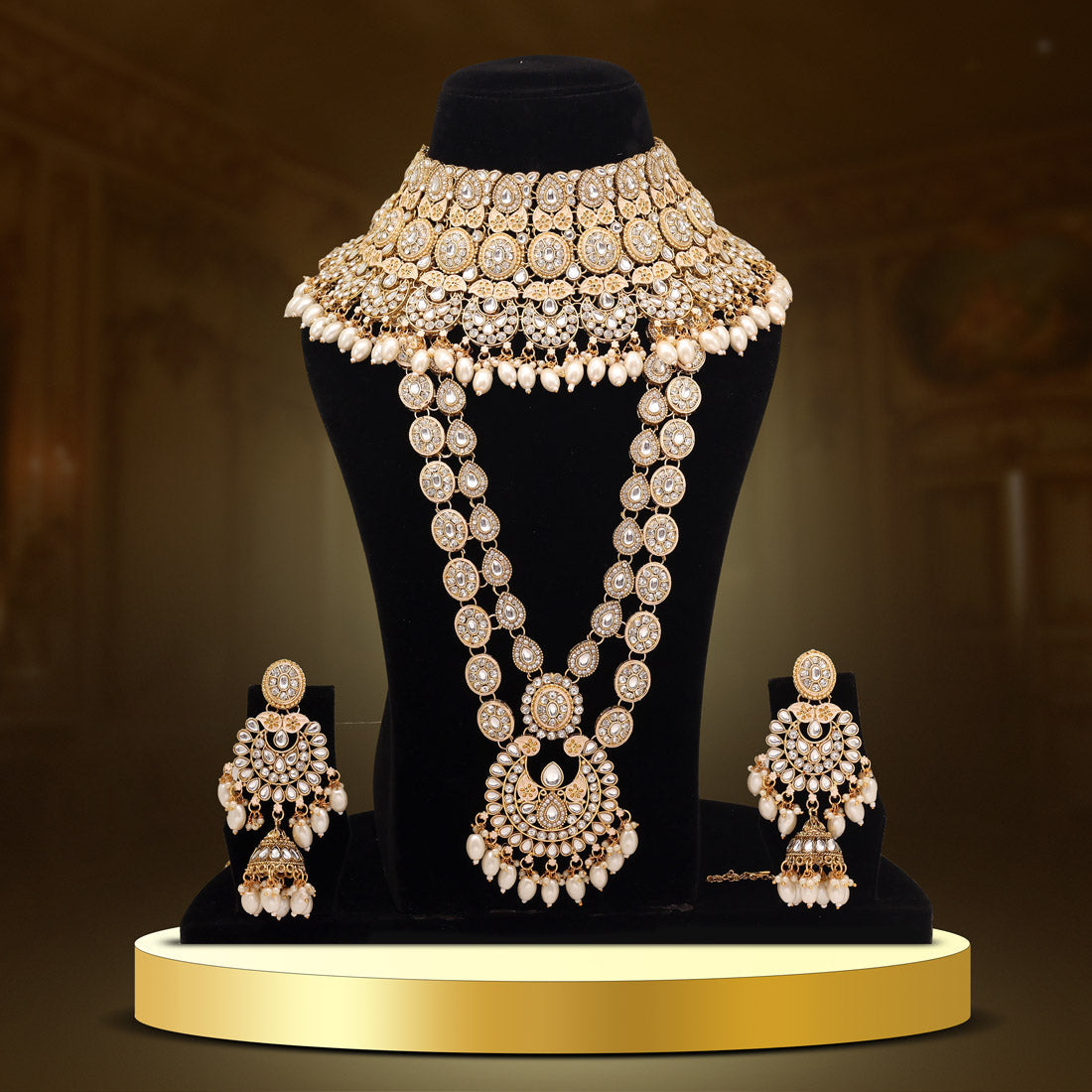 White Color Kundan Dulhan Set (BDL249WHT) - Preyans.com