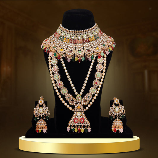 Multi Color Kundan Dulhan Set (BDL250MLT) - Preyans.com