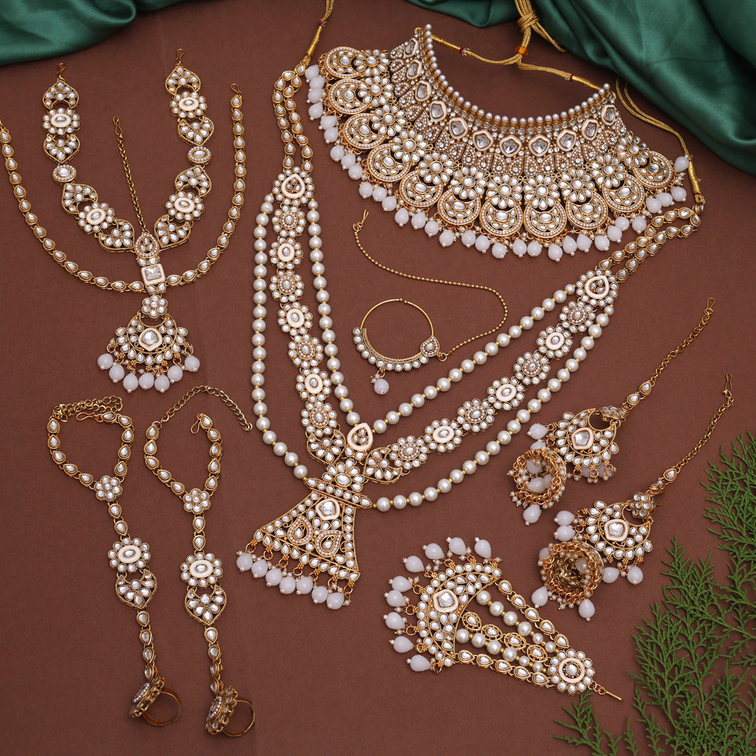 White Color Kundan Dulhan Set (BDL250WHT) - Preyans.com