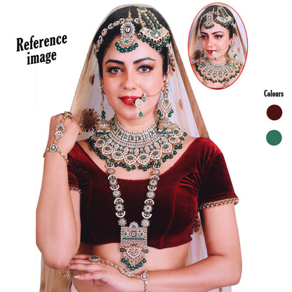 Maroon Color Kundan Dulhan Set (BDL251MRN) - Preyans.com