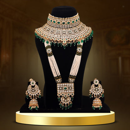 Green Color Kundan Dulhan Set (BDL252GRN) - Preyans.com