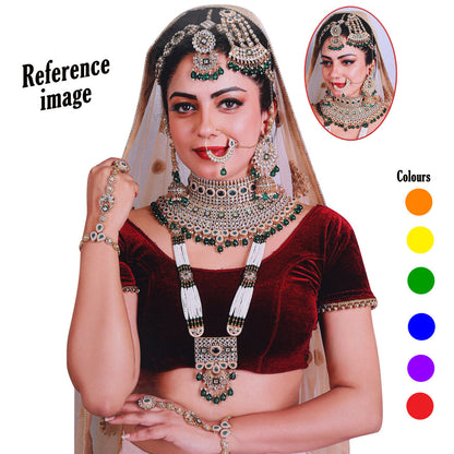 Multi Color Kundan Dulhan Set (BDL252MLT) - Preyans.com