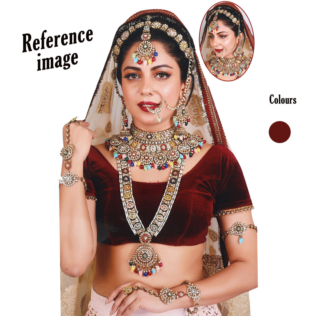 Maroon Color Kundan Dulhan Set (BDL254MRN) - Preyans.com