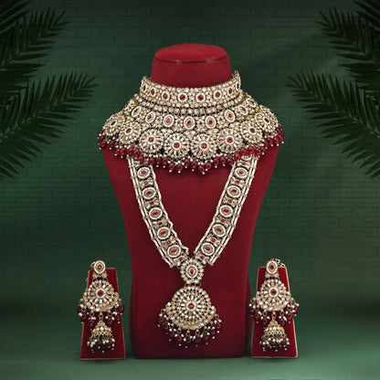 Maroon Color Kundan Dulhan Set (BDL254MRN) - Preyans.com