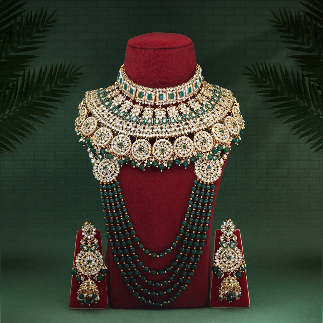 Green Color Kundan Dulhan Set (BDL255GRN) - Preyans.com