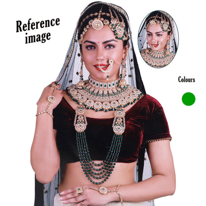 Green Color Kundan Dulhan Set (BDL255GRN) - Preyans.com