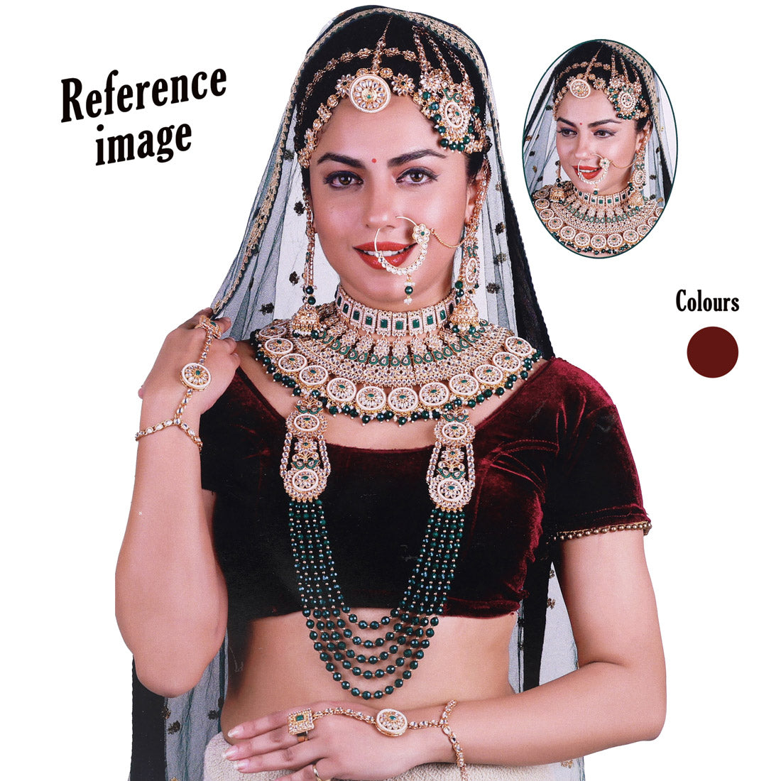 Maroon Color Kundan Dulhan Set (BDL255MRN) - Preyans.com