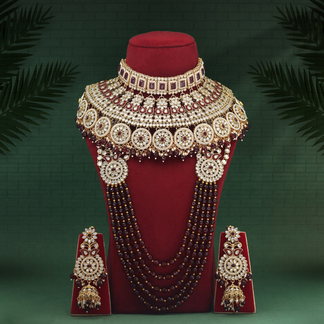 Maroon Color Kundan Dulhan Set (BDL255MRN) - Preyans.com