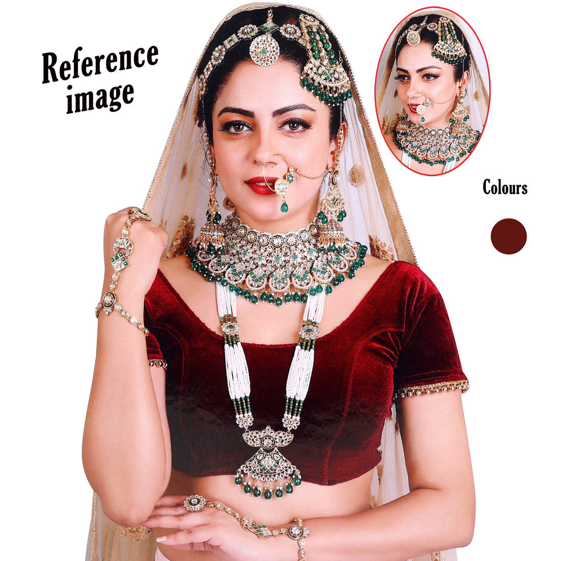 Maroon Color Kundan Dulhan Set (BDL256MRN) - Preyans.com