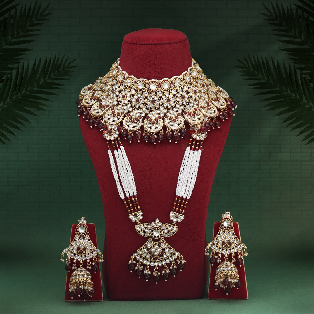 Maroon Color Kundan Dulhan Set (BDL256MRN) - Preyans.com