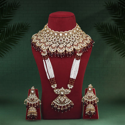 Maroon Color Kundan Dulhan Set (BDL256MRN) - Preyans.com