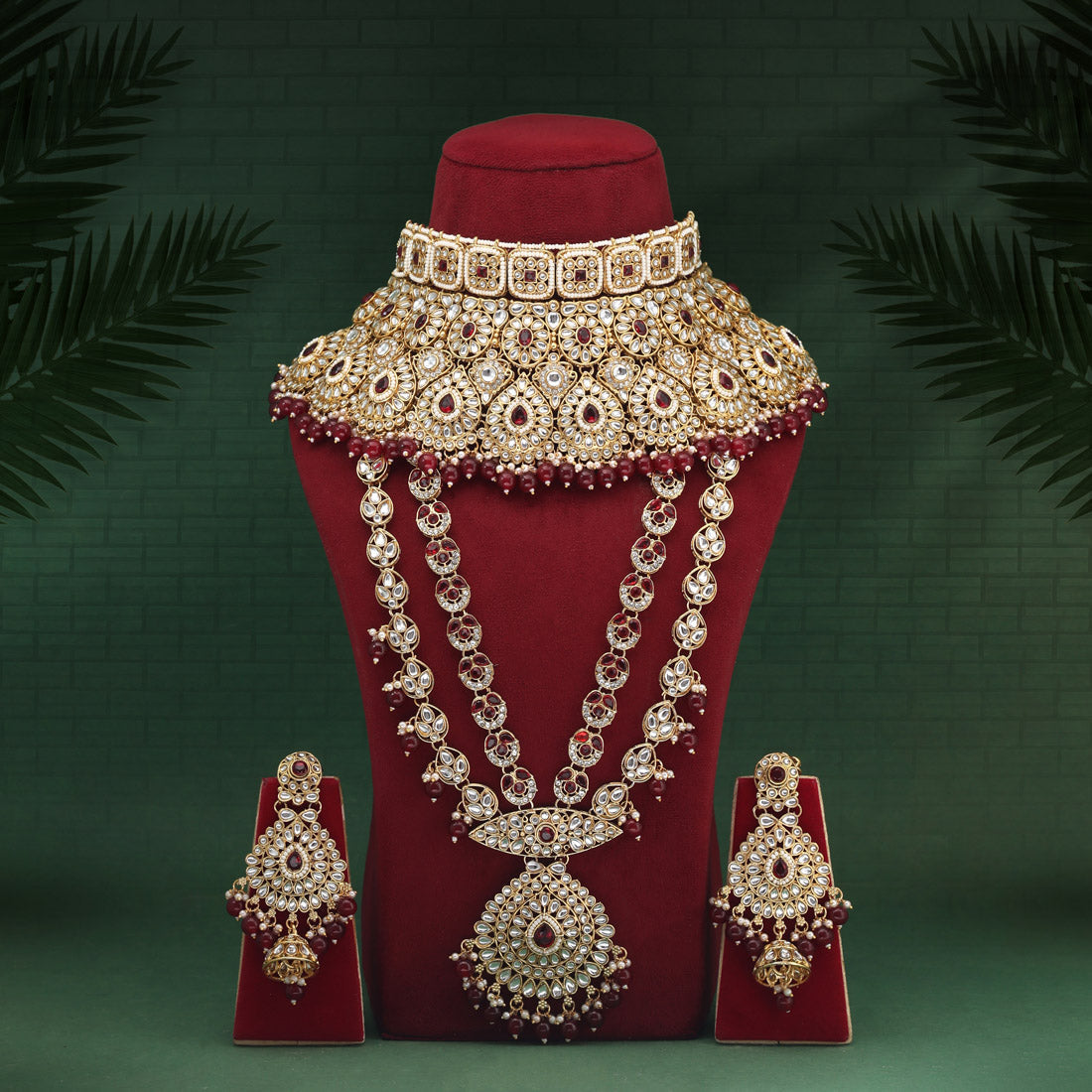 Maroon Color Kundan Dulhan Set (BDL257MRN) - Preyans.com