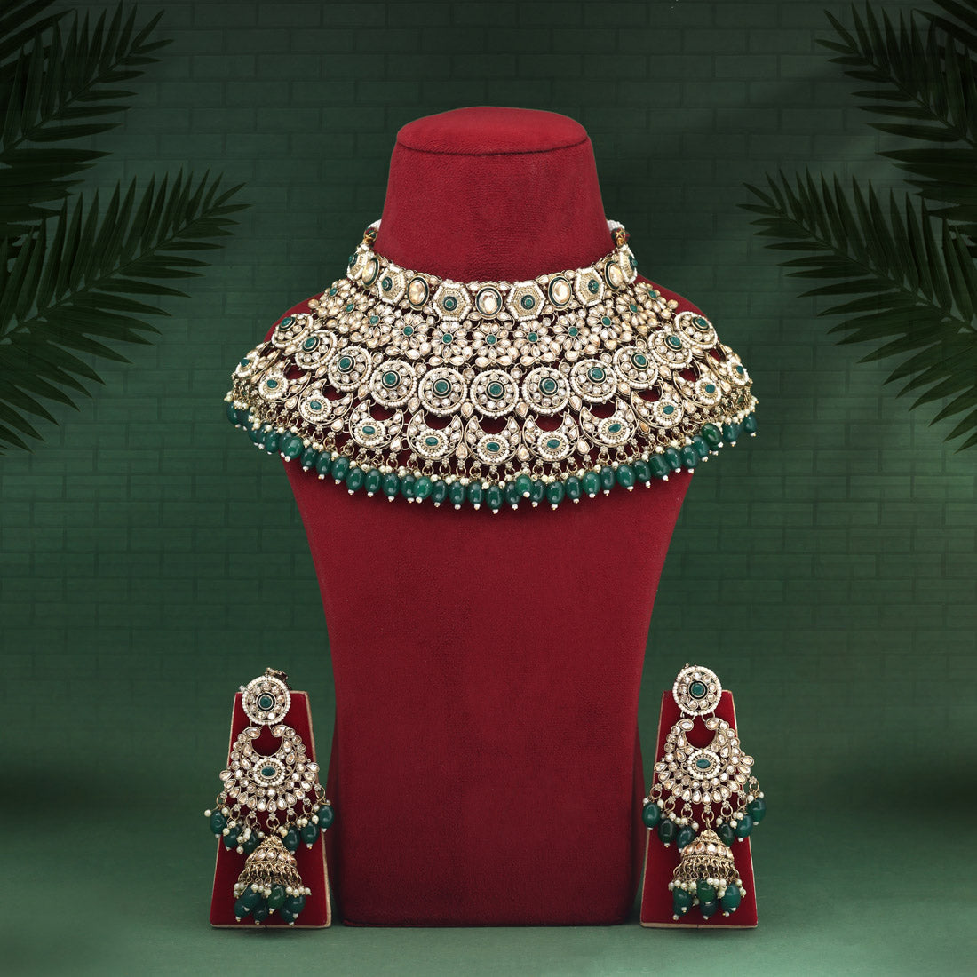 Green Color Kundan Dulhan Set (BDL259GRN) - Preyans.com