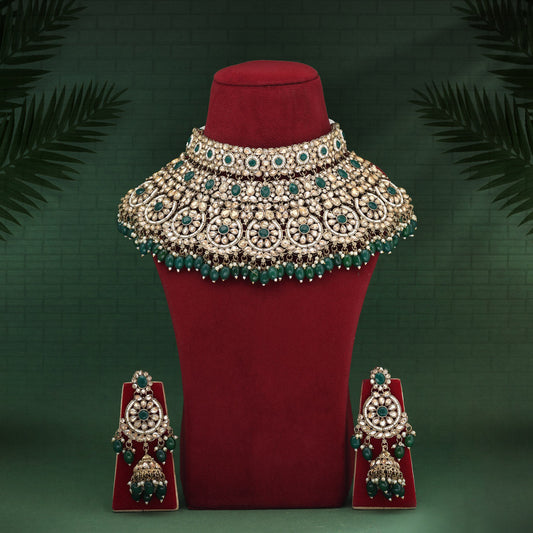 Green Color Kundan Dulhan Set (BDL260GRN) - Preyans.com