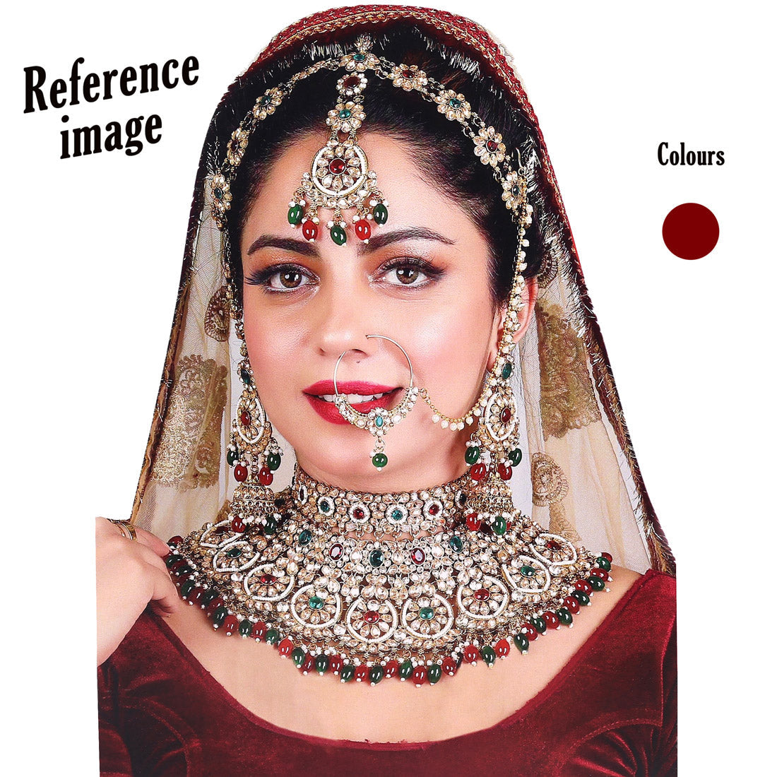 Maroon Color Kundan Dulhan Set (BDL260MRN) - Preyans.com