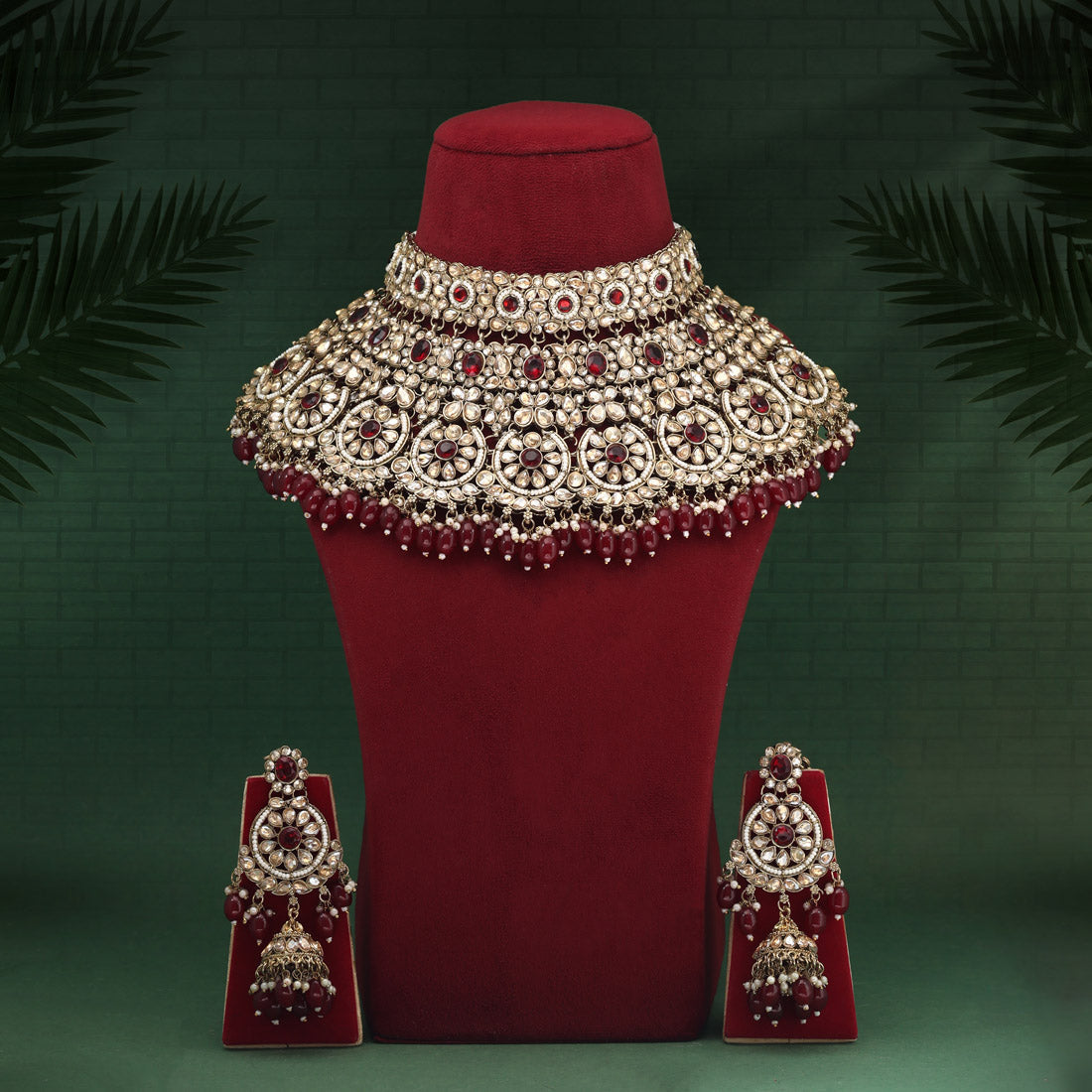 Maroon Color Kundan Dulhan Set (BDL260MRN) - Preyans.com