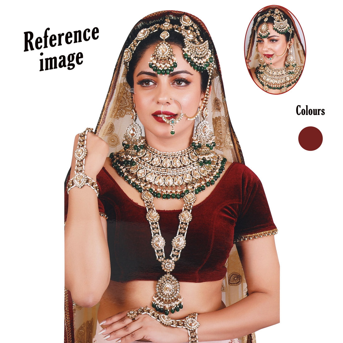 Maroon Color Kundan Dulhan Set (BDL261MRN) - Preyans.com