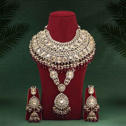 Maroon Color Kundan Dulhan Set (BDL261MRN) - Preyans.com