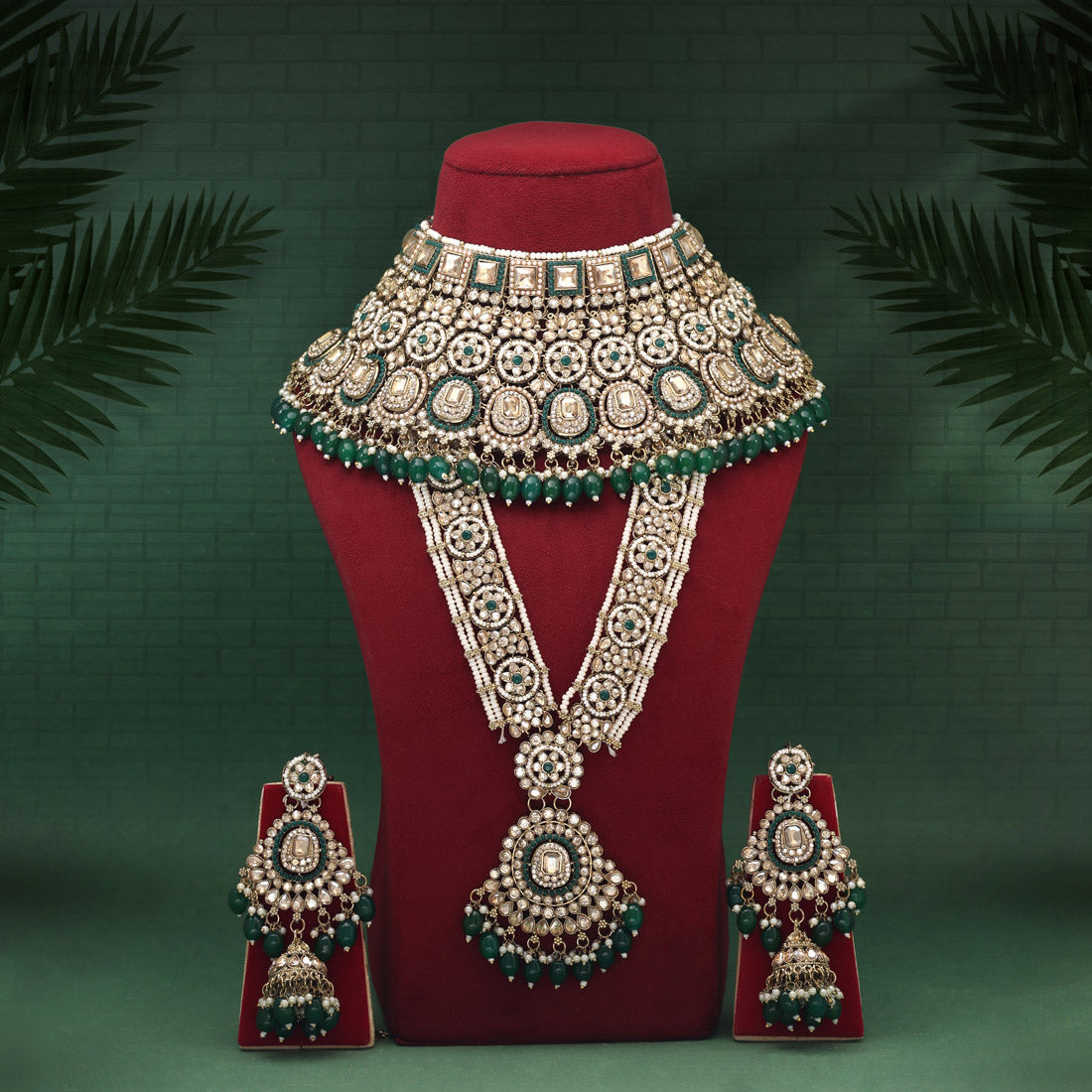 Green Color Kundan Dulhan Set (BDL263GRN) - Preyans.com