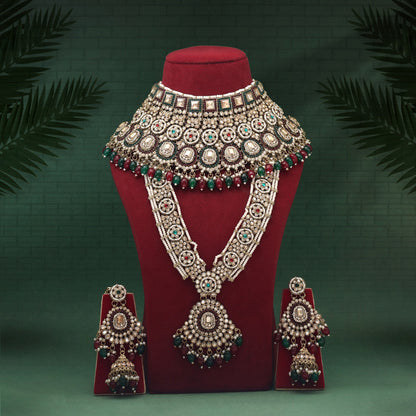 Maroon & Green Color Kundan Dulhan Set (BDL263MG) - Preyans.com