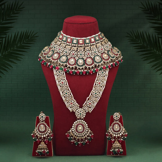 Rani & Green Color Kundan Dulhan Set (BDL263RNIGRN) - Preyans.com