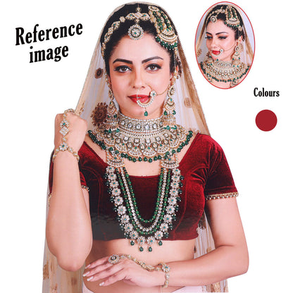 Maroon Color Meena Work Kundan Dulhan Set (BDL266MRN) - Preyans.com