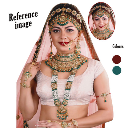 Green Color Kundan Dulhan Set (BDL268GRN) - Preyans.com