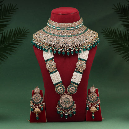 Green Color Kundan Dulhan Set (BDL268GRN) - Preyans.com