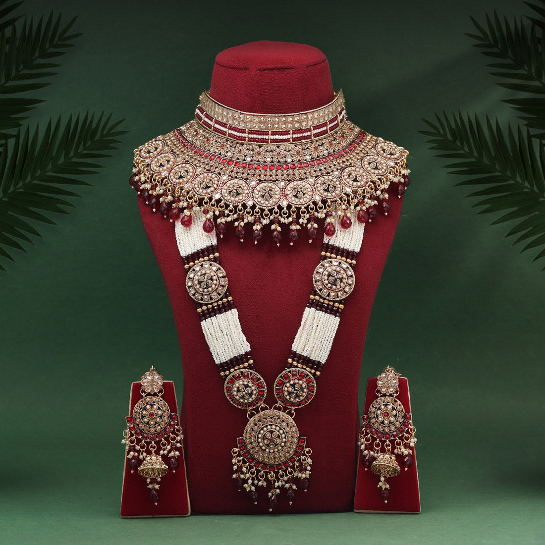 Maroon Color Kundan Dulhan Set (BDL268MRN) - Preyans.com