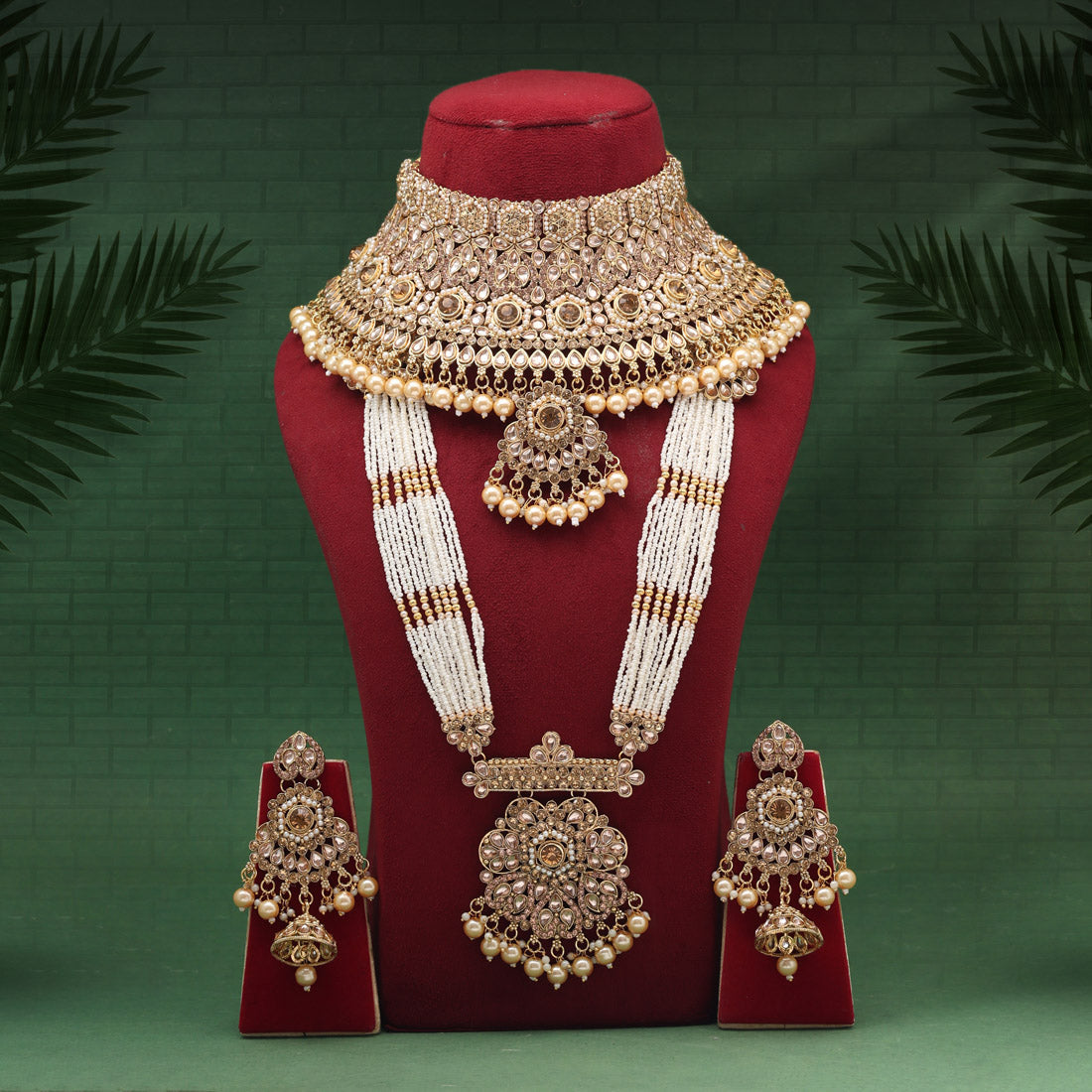 Gold Color Kundan Dulhan Set (BDL269GLD) - Preyans.com