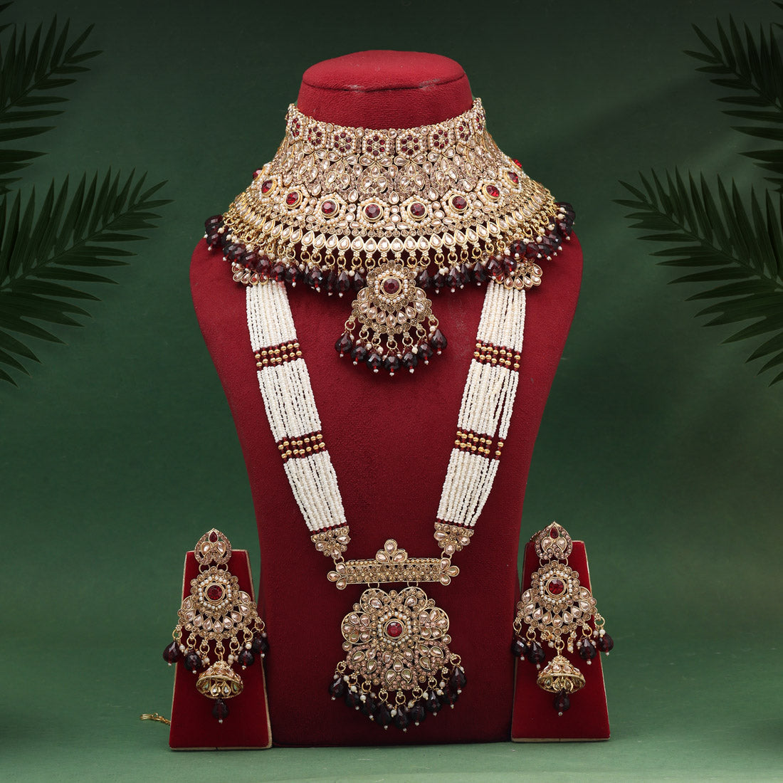 Maroon Color Kundan Dulhan Set (BDL269MRN) - Preyans.com