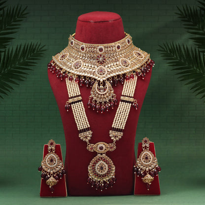 Maroon Color Kundan Dulhan Set (BDL271MRN) - Preyans.com