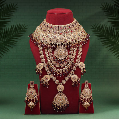 Maroon Color Kundan Dulhan Set (BDL272MRN) - Preyans.com