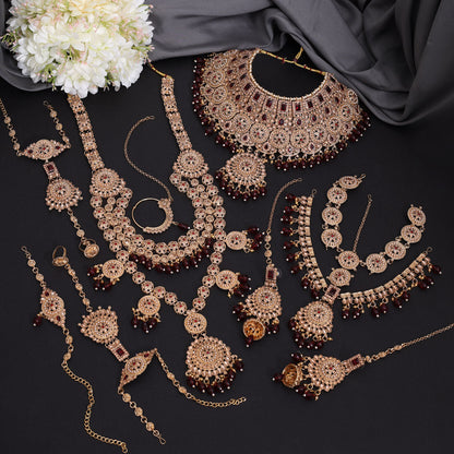 Maroon Color Kundan Dulhan Set (BDL272MRN) - Preyans.com