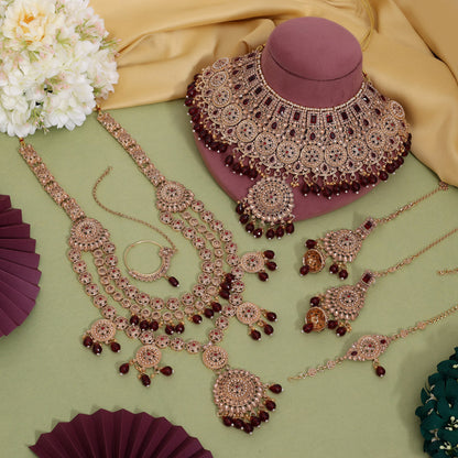 Maroon Color Kundan Dulhan Set (BDL272MRN) - Preyans.com