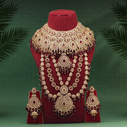 Maroon Color Kundan Dulhan Set (BDL273MRN) - Preyans.com