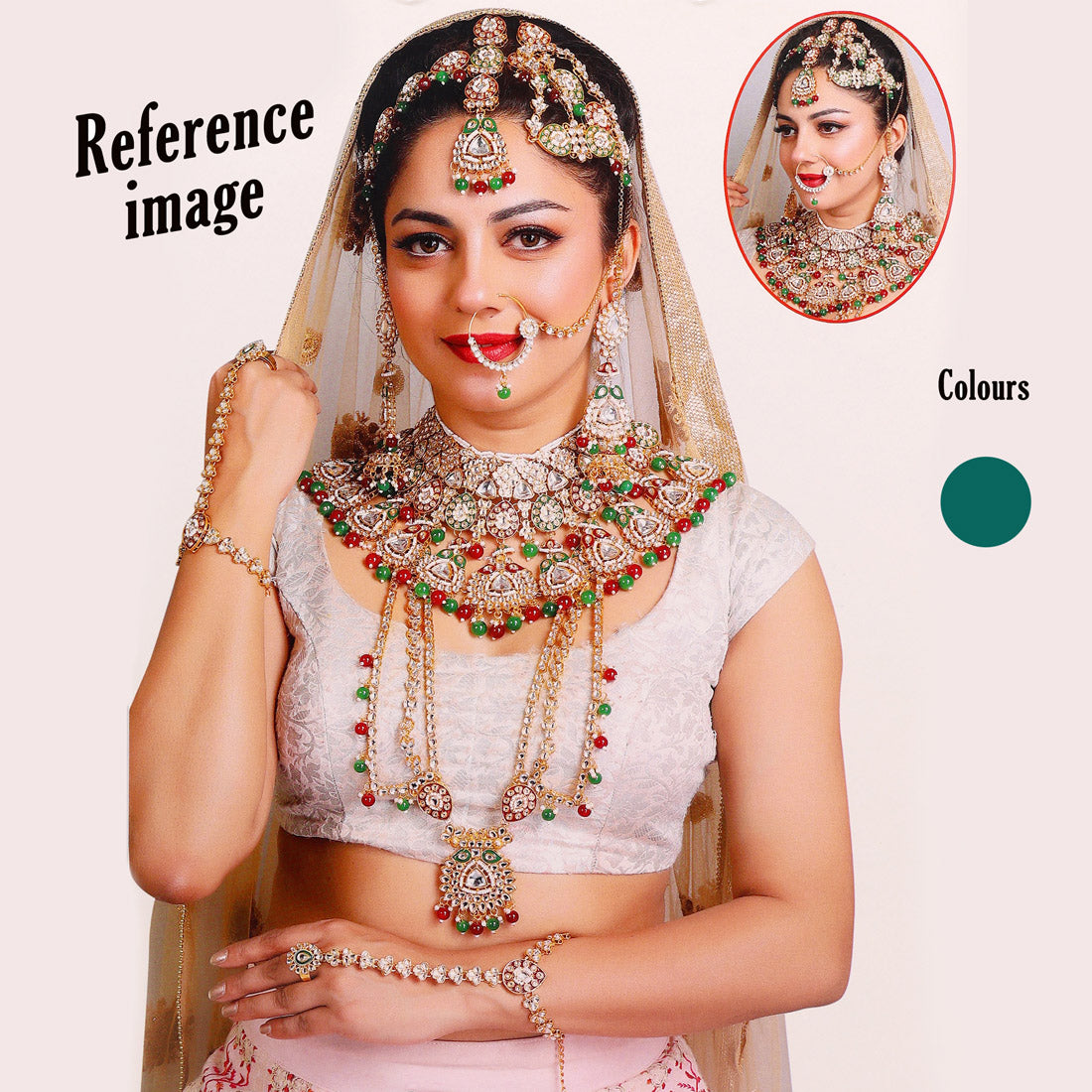 Green Color Kundan Dulhan Set (BDL275GRN) - Preyans.com