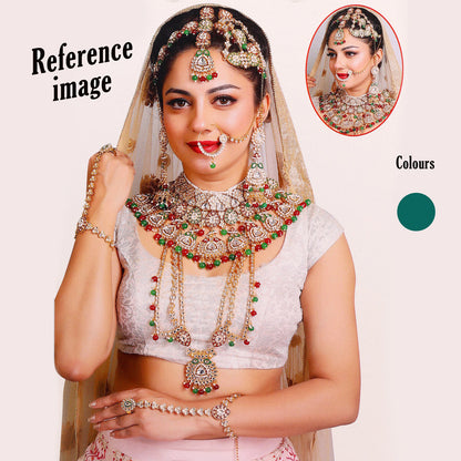 Green Color Kundan Dulhan Set (BDL275GRN) - Preyans.com