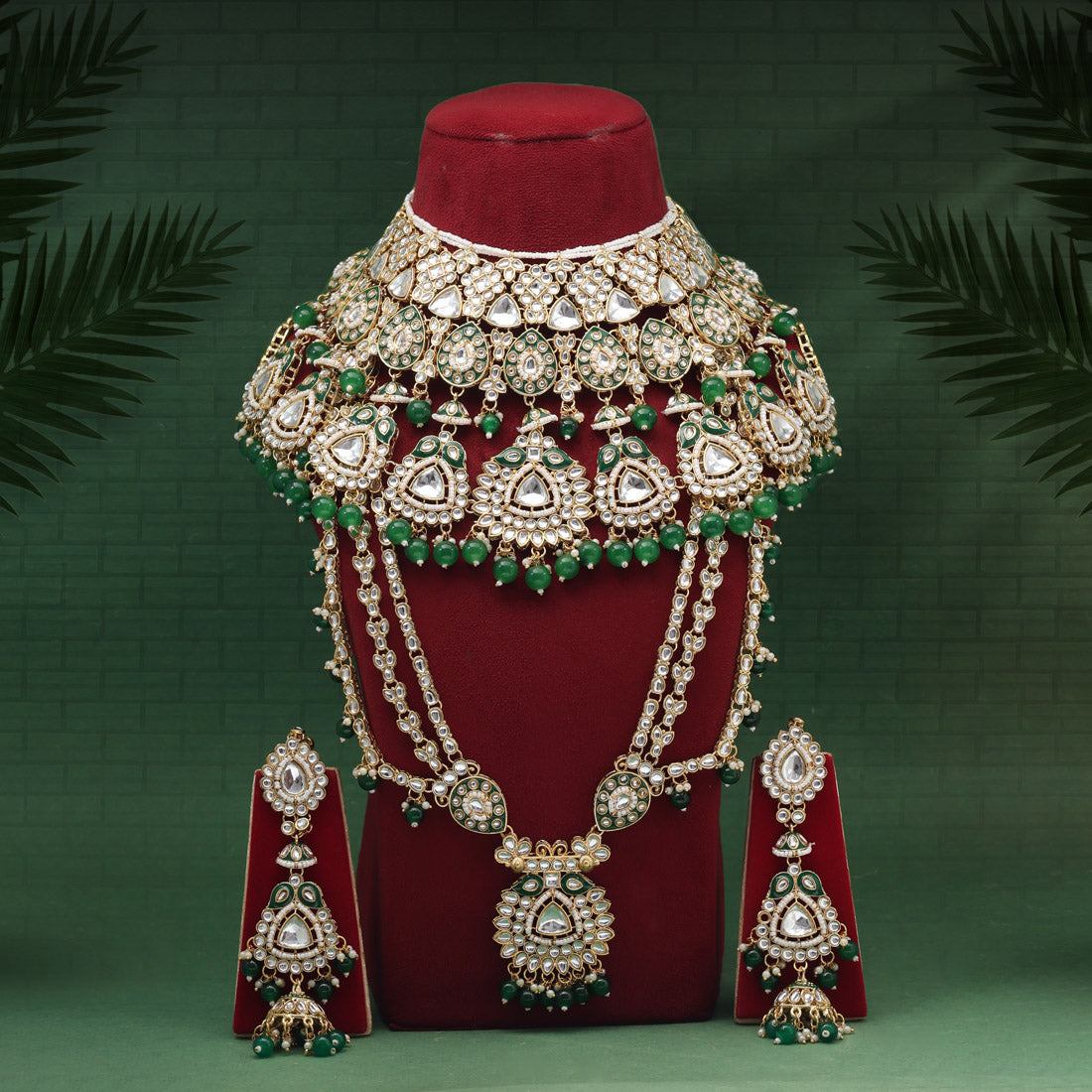 Green Color Kundan Dulhan Set (BDL275GRN) - Preyans.com