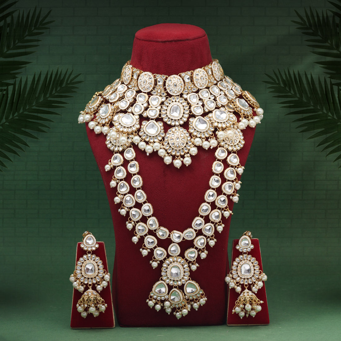 White Color Meena Work Kundan Dulhan Set (BDL276WHT) - Preyans.com