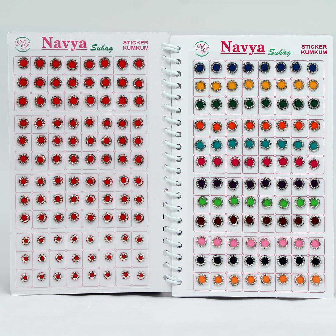 Multicolor Stone Bindi Book For Women & Girls- Total Piece- 576 (BND104CMB) - preyans.com