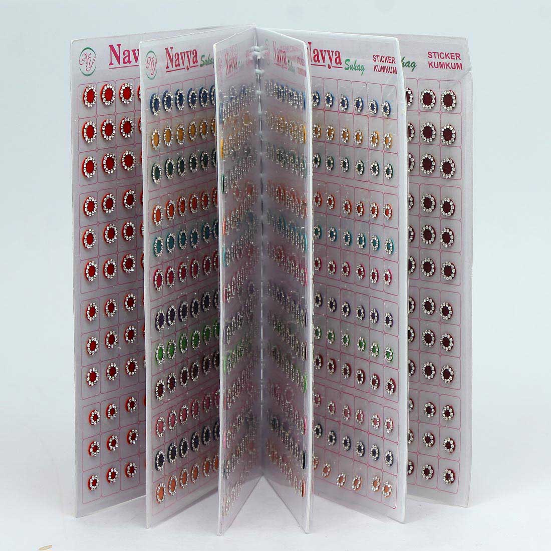 Multicolor Stone Bindi Book For Women & Girls- Total Piece- 576 (BND104CMB) - preyans.com