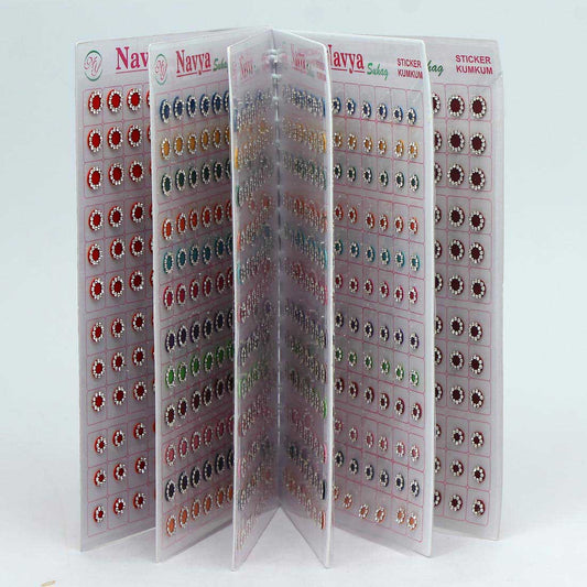 Multicolor Stone Bindi Book For Women & Girls- Total Piece- 576 (BND104CMB) - preyans.com