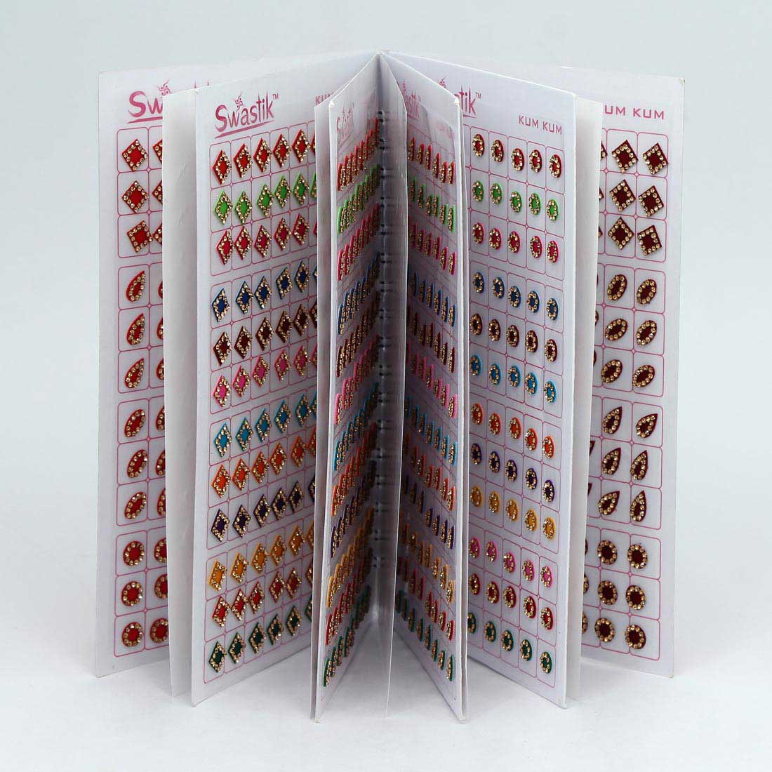 Multicolor Stone Bindi Book For Women & Girls- Total Piece- 576 (BND105CMB) - Preyans.com