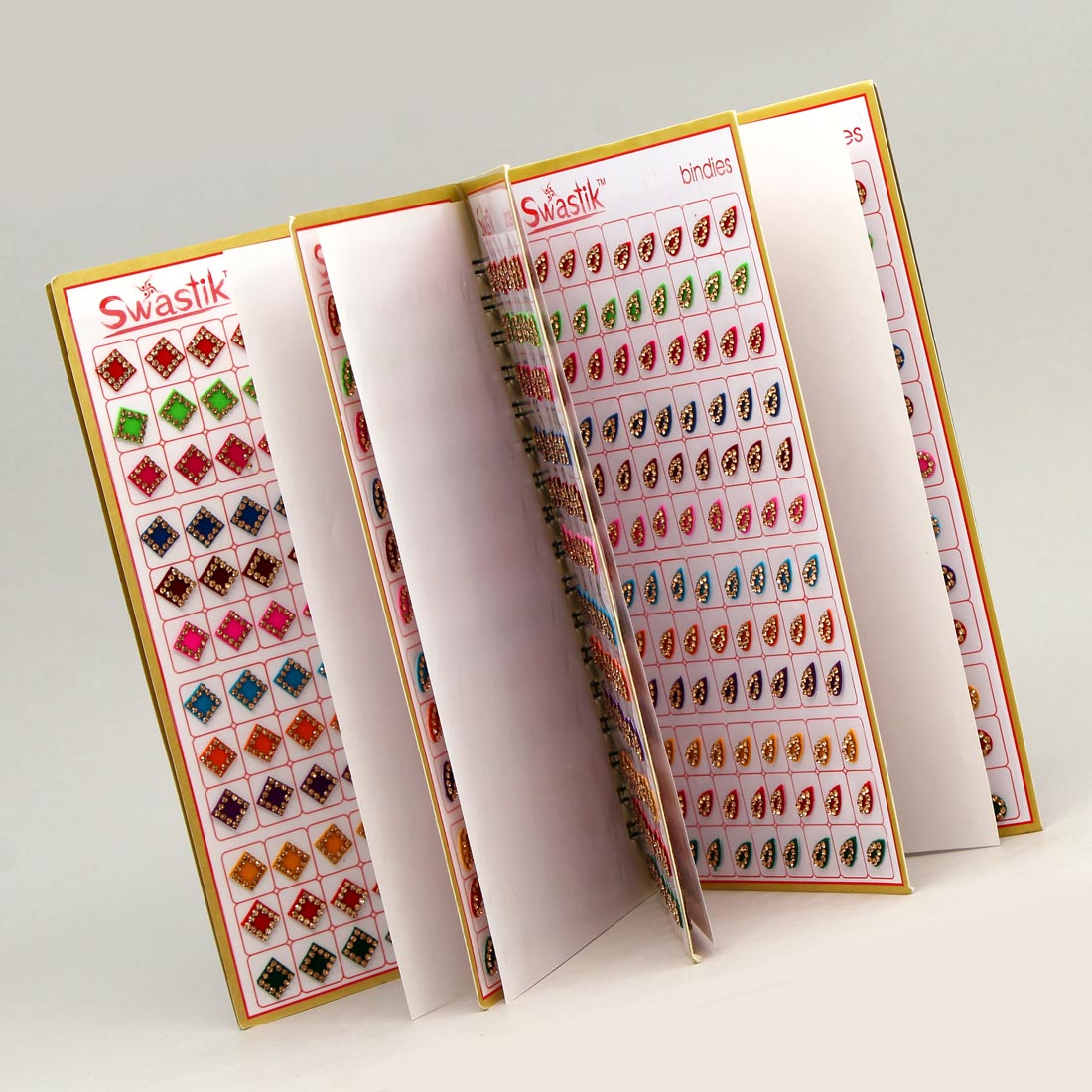 Multicolor Stone Bindi Book For Women & Girls- Total Pieces- 576 (BND126CMB) - preyans.com