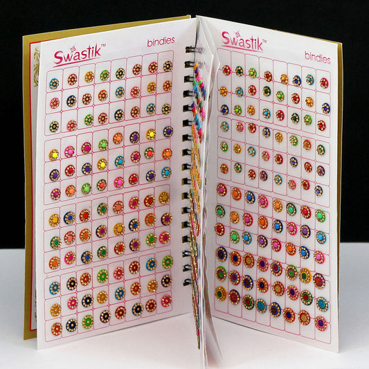 Assorted Design & Color Velvet Bindi Book For Women & Girls- Total Pieces- 576 (BND185CMB) - preyans.com