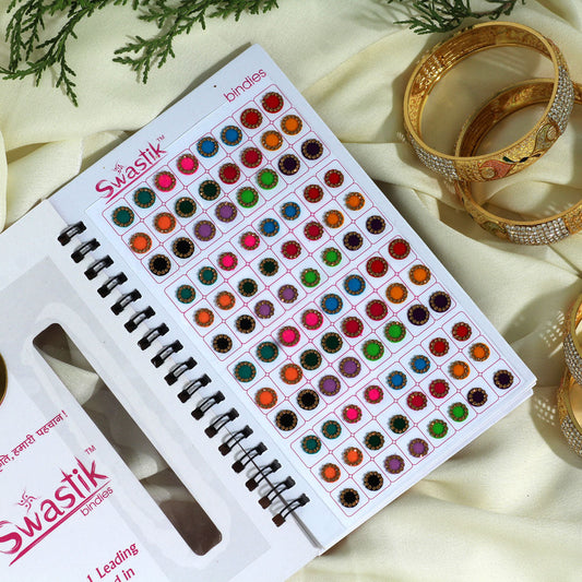 Assorted Color Velvet Bindi Book For Women & Girls- Total Pieces- 960 (BND198CMB) - Preyans.com