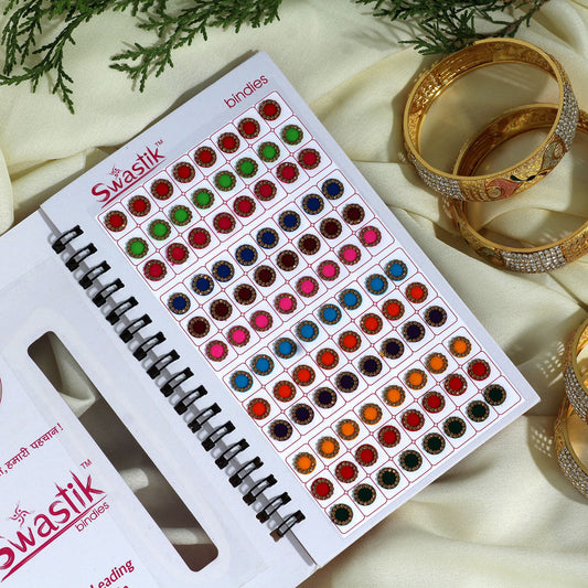 Assorted Color Velvet Bindi Book For Women & Girls- Total Pieces- 960 (BND204CMB) - preyans.com